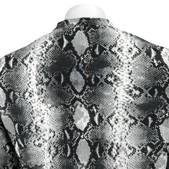 KARL LAGERFELD Paris Snake Print Button Up Blouse Shirt Sz Medium Roll Tab - Picture 4 of 5